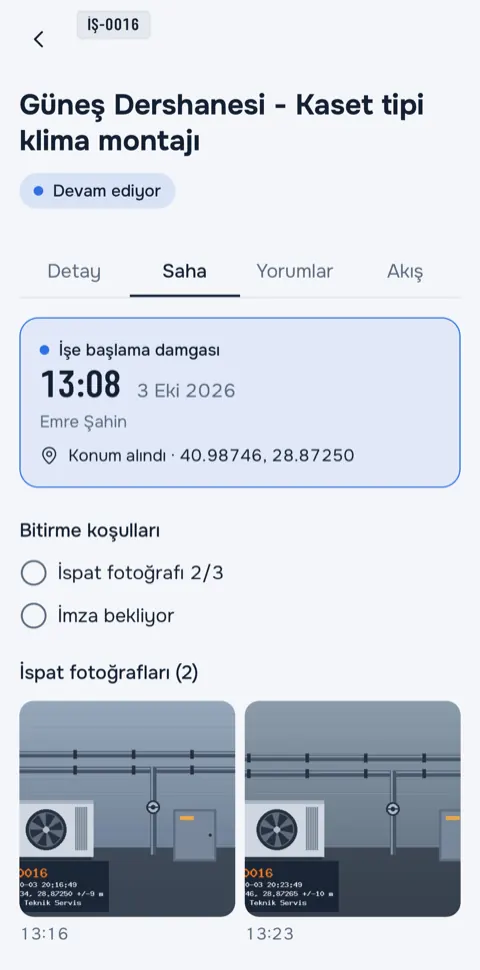 Telefonda ispat fotoğrafı ekleme adımı